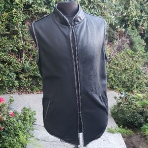 Amazing Elizabeth Michaels Leather Reversible Vest